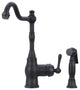 One-Handle Copper Widespread Kitchen Faucet with Side Sprayer, Oil Rubbed Bronze