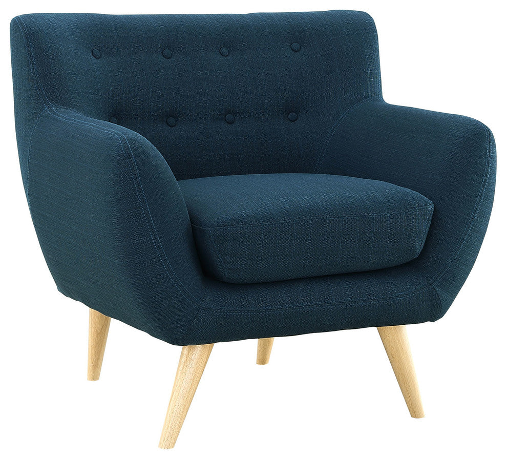 Modern Urban Contemporary Living Room 2-Piece Set, Navy Fabric