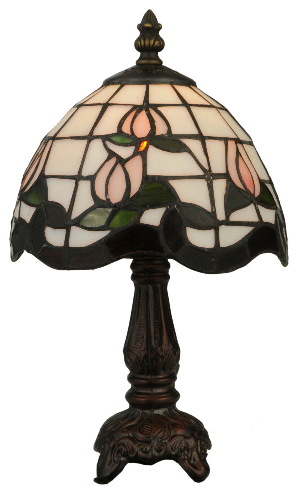 Meyda Lighting 132340 12"H Roseborder Mini Lamp
