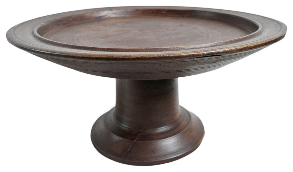 Consigned Vintage Java Pedestal Tray, X-Large