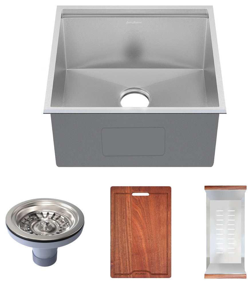 Rivage 22x19" Single Basin Undermount Kitchen Workstation Sink