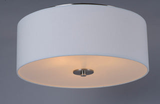 Maxim 10010 Bongo 18"W 3 Light Fabric Drum Ceiling Light - Satin Nickel