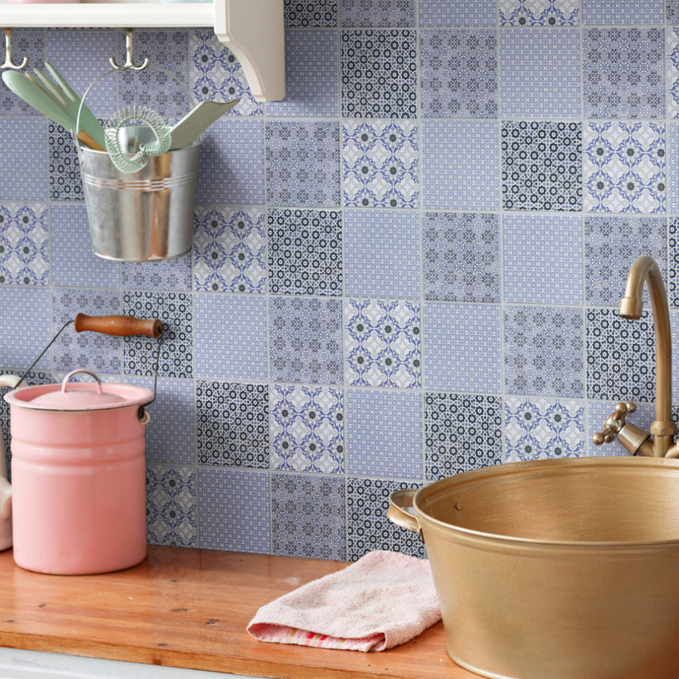 Classico 4" Square Blue Porcelain Floor and Wall Tile