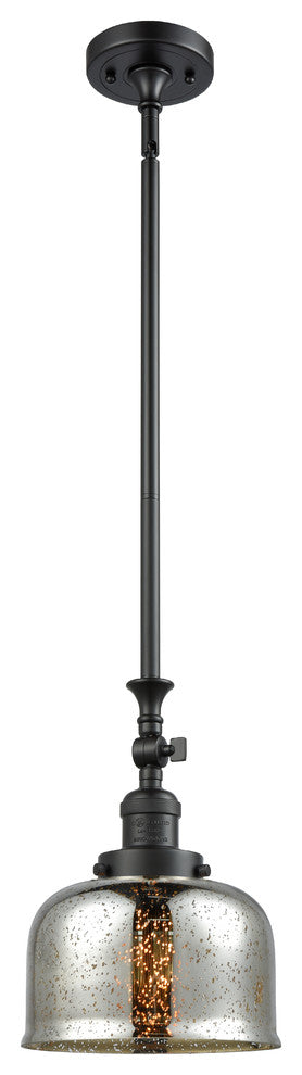 Franklin Restoration Large Bell 1 Light Mini Pendant in Matte Black