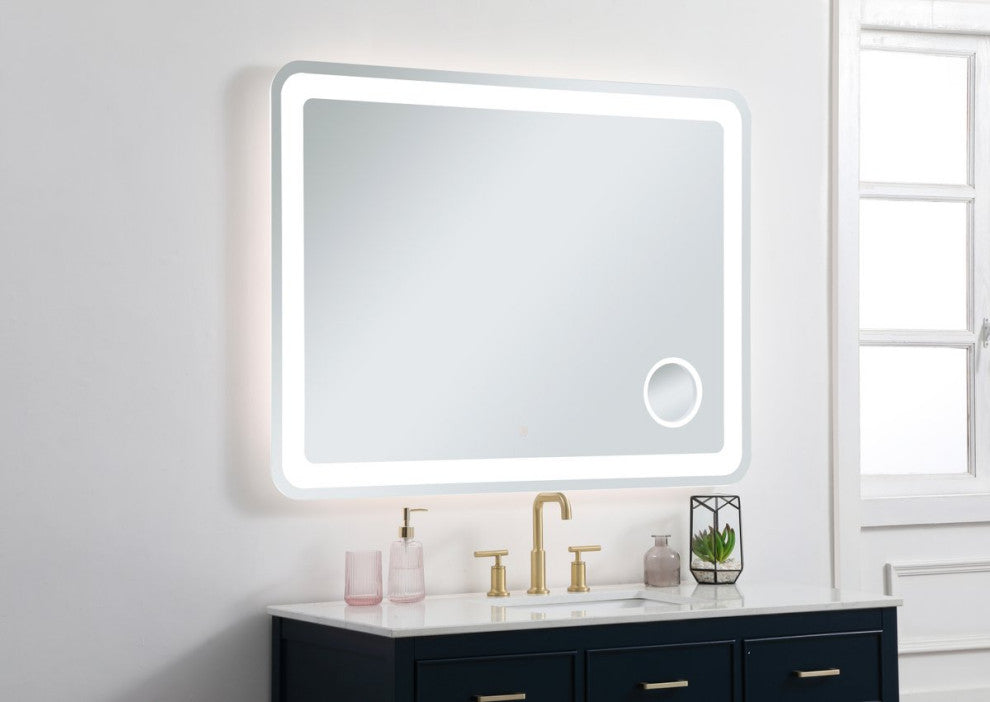 Lucy 36"x48" Hardwired LED Mirror With Magnifier and Color Changing Temperature