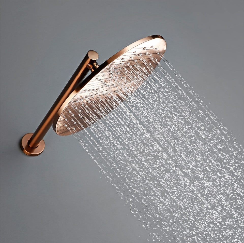 Solid Brass Rose Gold Shower Faucet Set With Handheld Shower