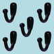 Coat Hooks Black Wrought Iron Knob Tip Set of 5 |