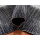 Blue, Pure Wool Hand Knotted, Modern Ombre Design Wide Runner Rug, 6'1"x12'1"