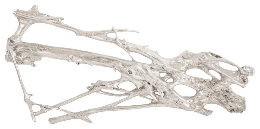 Root Wall Art, Silver Leaf, Large