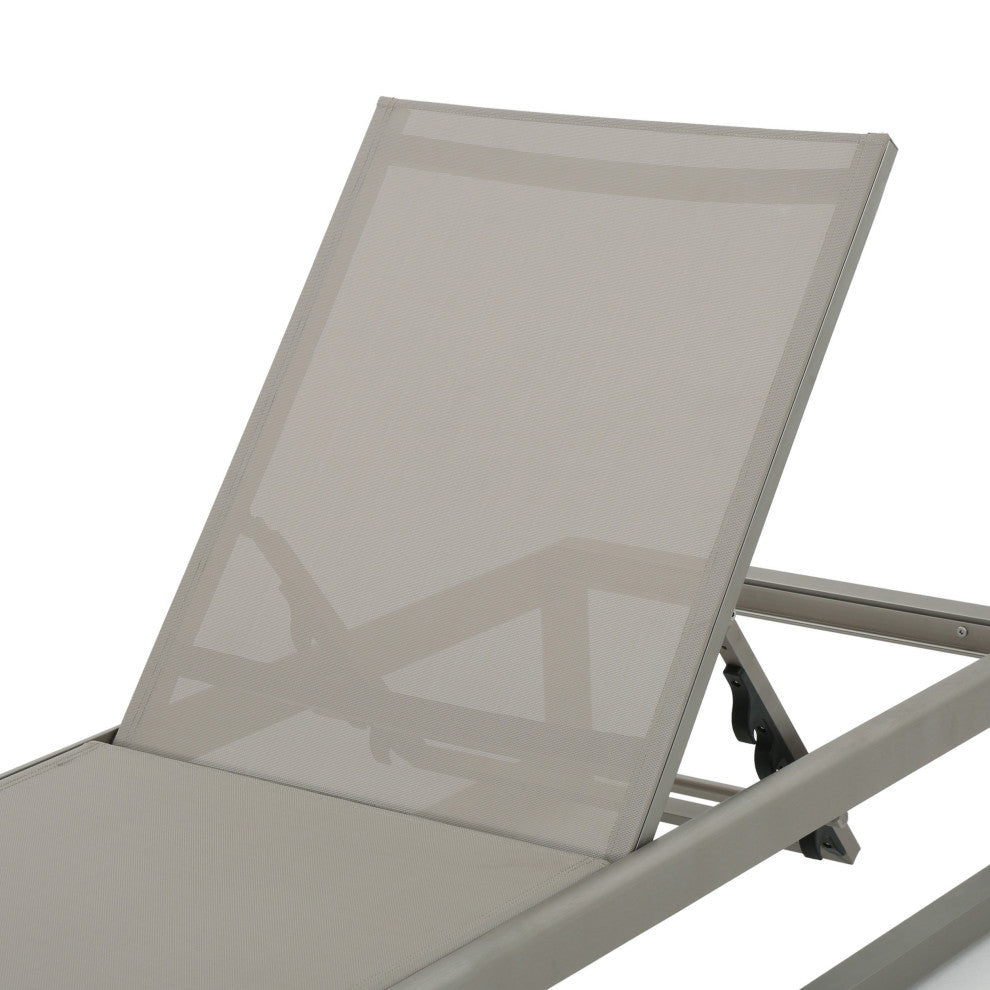 GDF Studio Metten Outdoor Mesh Chaise Lounge, Set of 4