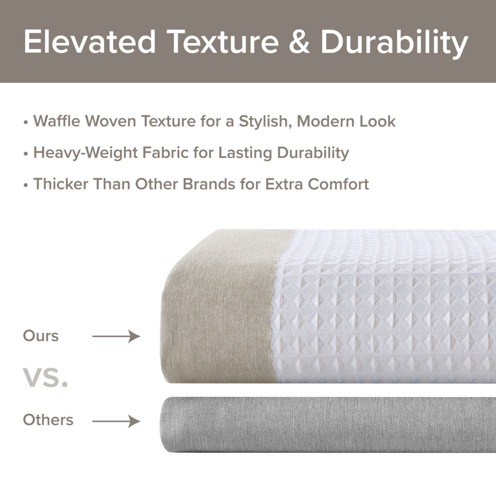 Madison Park Spa Waffle Shower Curtain With 3M Treatment