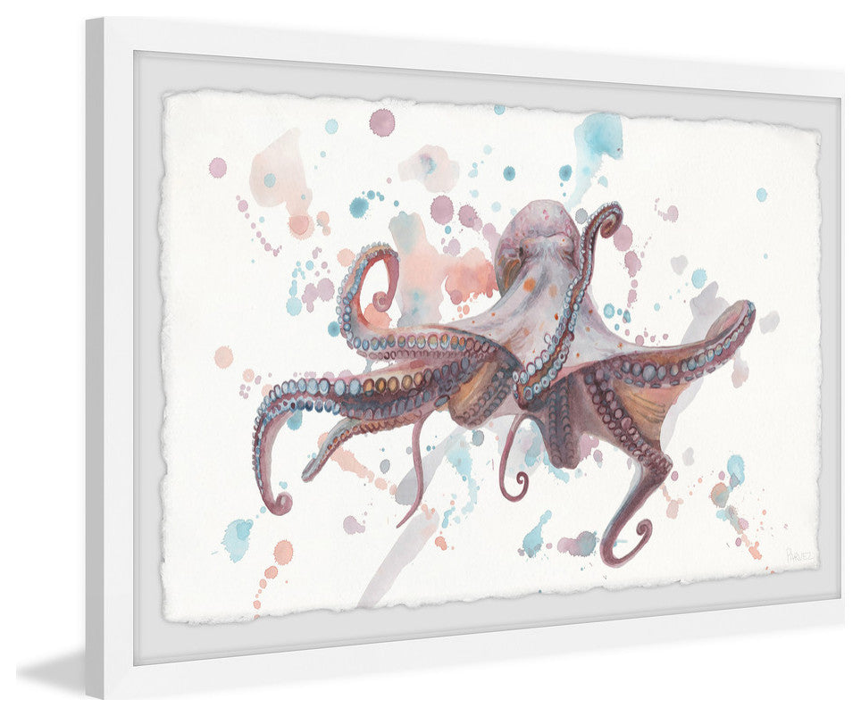"Artistic Octopus" Framed Painting Print, 36"x24"