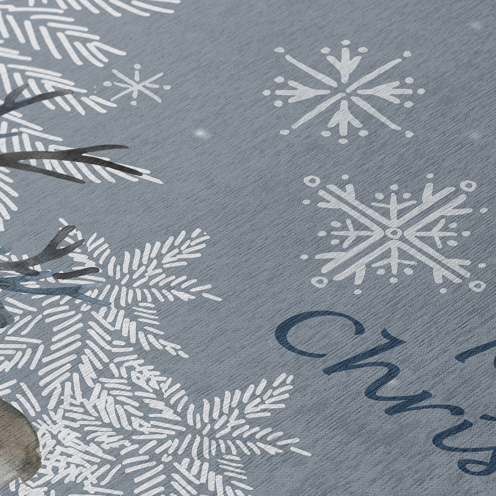 Indoor/Outdoor Wonderland WN2 Grey Machine Washable 2'3" x 7'6" Runner Rug