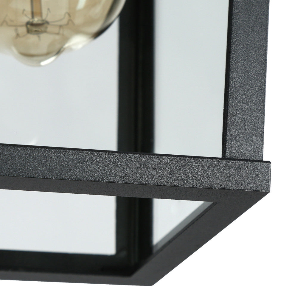 LNC 1-Light Matte Black Square Outdoor Pendant Light