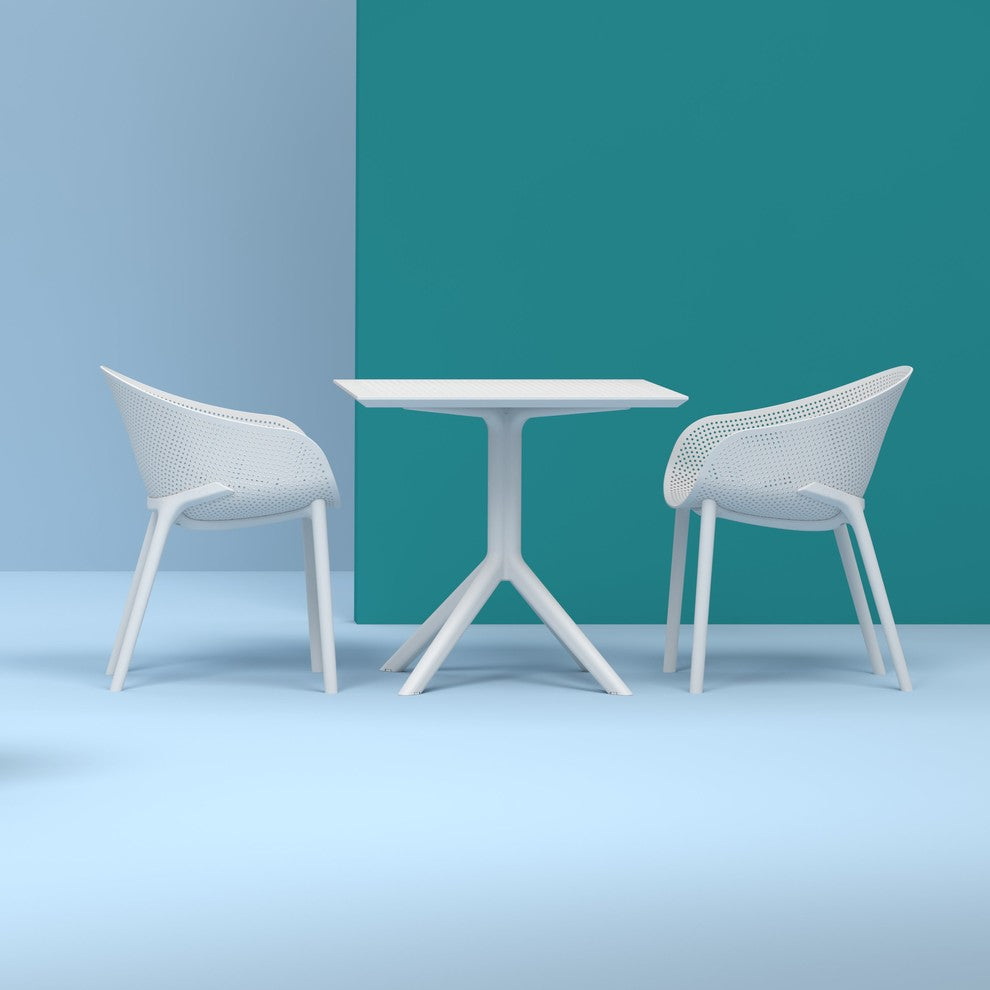 Compamia 31" Sky Square Table, White
