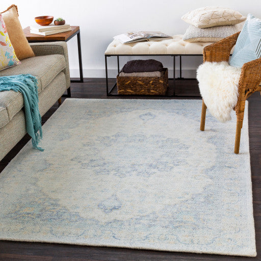 Surya Oregon ORG-2307 5'x7'6" Rug, Navy/Sky Blue/Bright Yellow/White