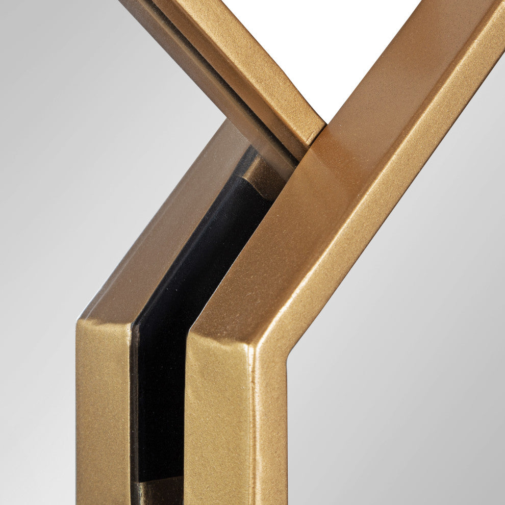 Diaz Framed Wall Mirror, Gold 28x27