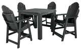 Hamilton 5-Piece Square Counter-Height Dining Set, Black
