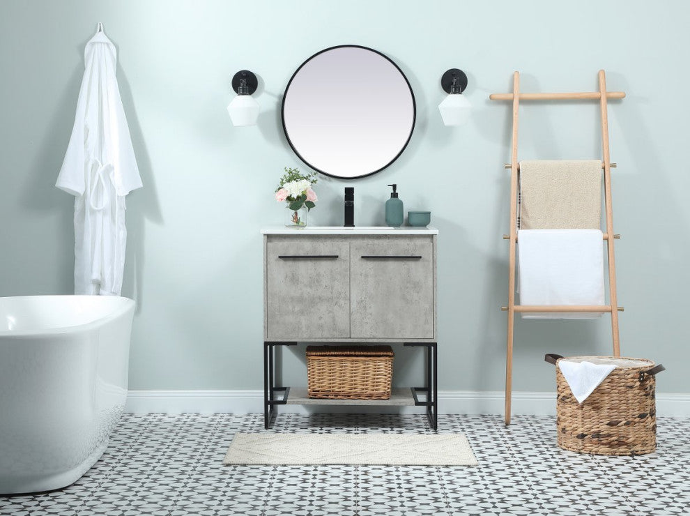 Sue 30" Single Bathroom Vanity, Concrete Gray