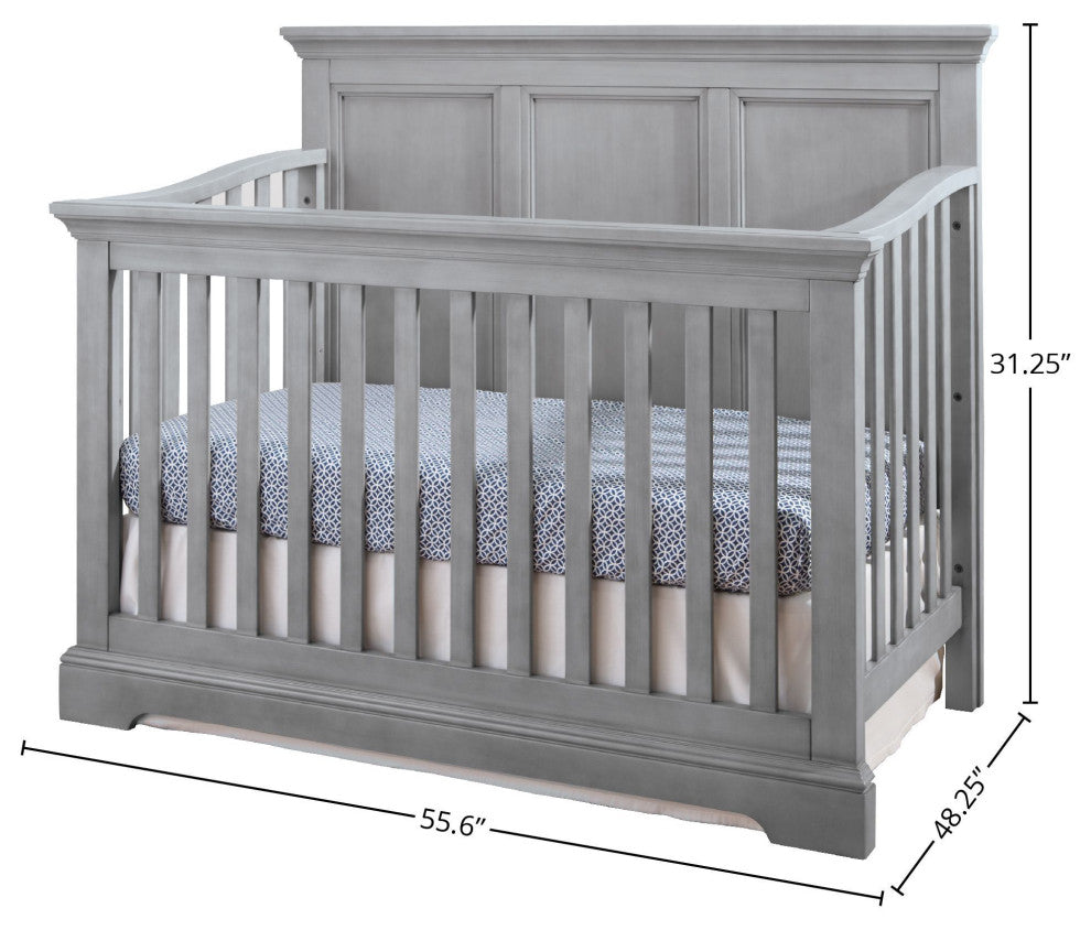Hanley 56"W Wood Convertible Crib, Cloud