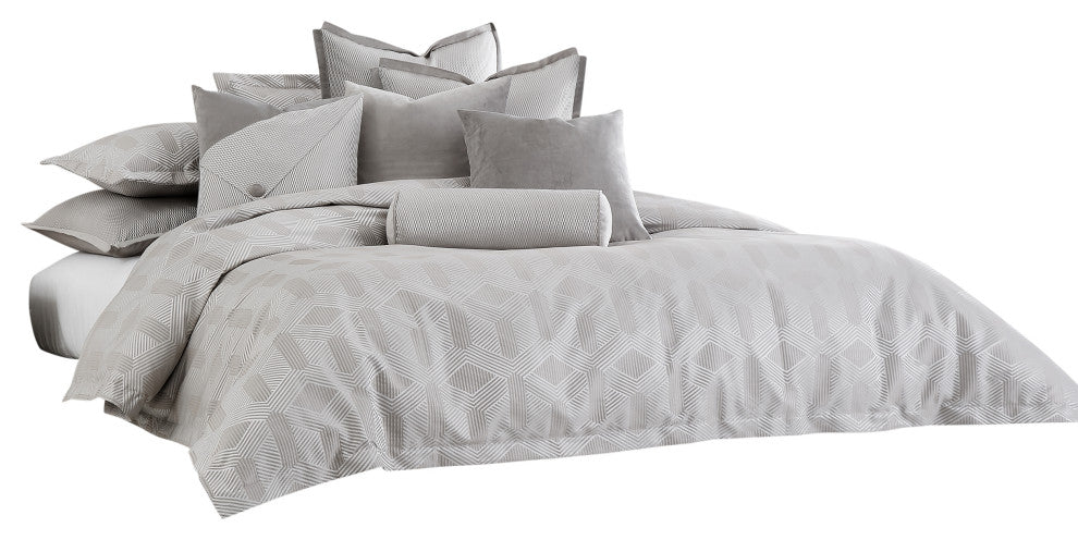 Nouveau 10-Piece King Duvet Set, Dove