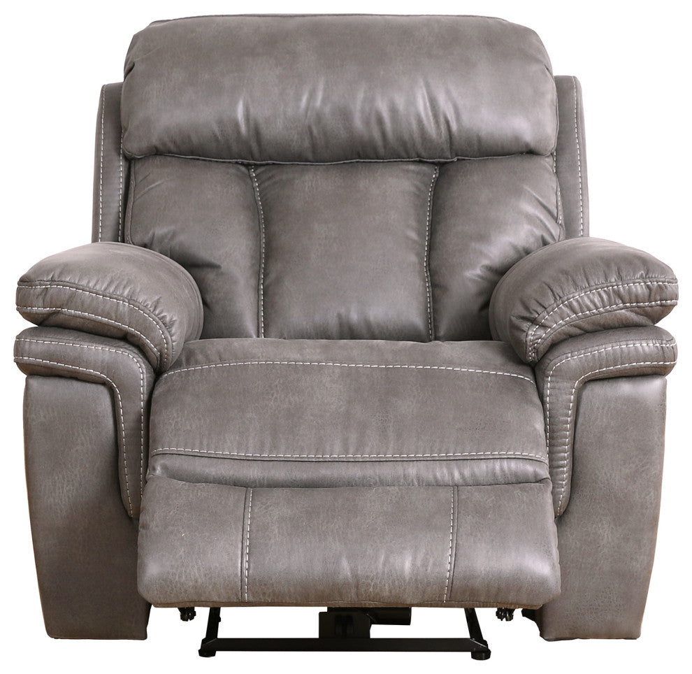 Estelle Power Recliner Chair, Gunmetal Fabric
