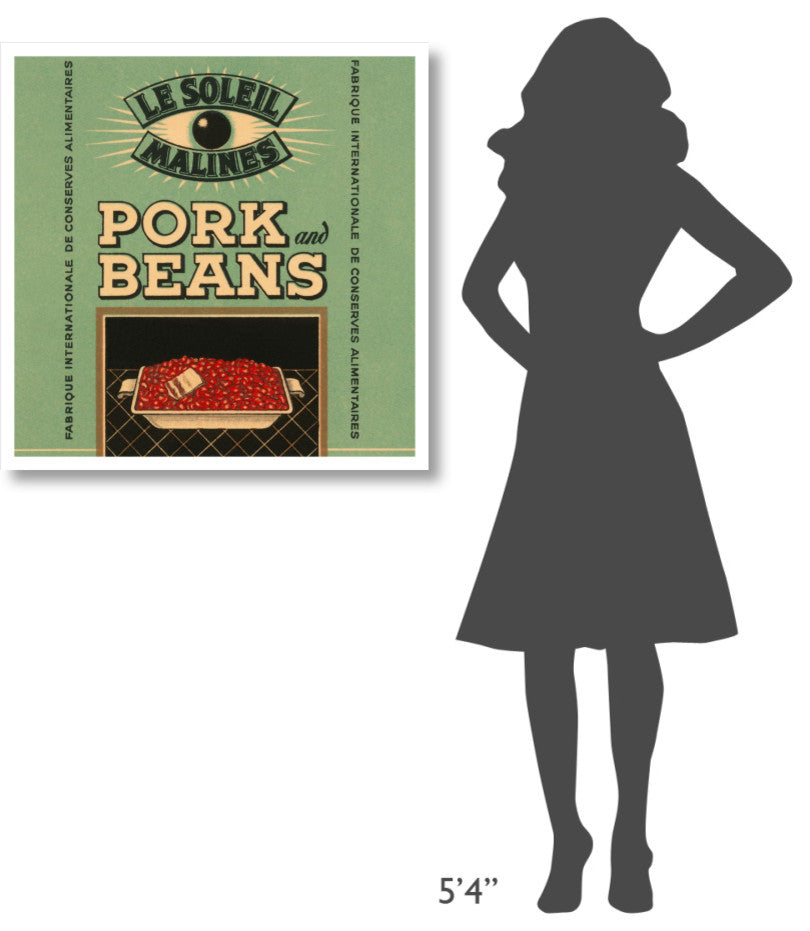 "Le Soleil Malines - Pork & Beans" Digital Paper Print by Retrolabel, 32"x32"