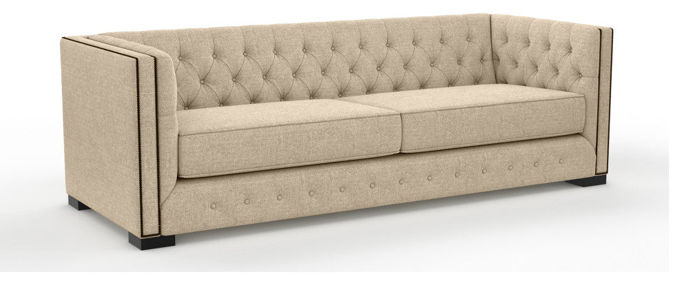 Nativa Interiors Mirel 94" Sofa, Flax, Deep Plush Depth