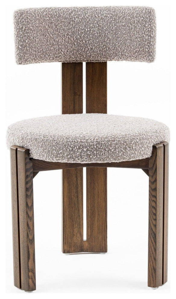 Modrest Sheridan Mid-Century Grey Fabric, Walnut Dining Chair