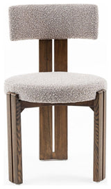 Modrest Sheridan Mid-Century Grey Fabric, Walnut Dining Chair