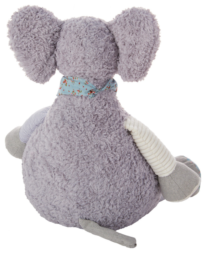 Nourison Home 22"x26" Plush Lines Elephant Plush Toy Gray Throw Pillows