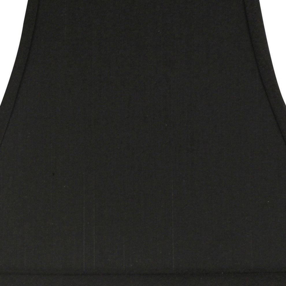 12" Black With White Lining Square Bell Shantung Lampshade