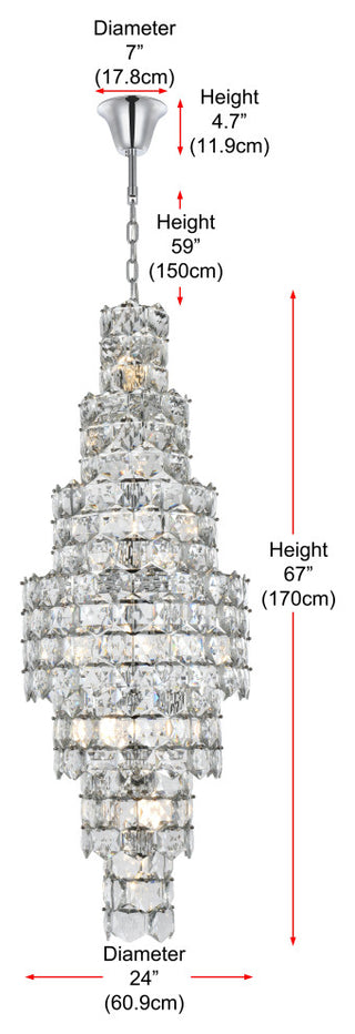 Home Living 24" Chandelier, Chrome