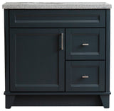 37" Single Sink Vanity, Dark Gray Finish With Gray Granite