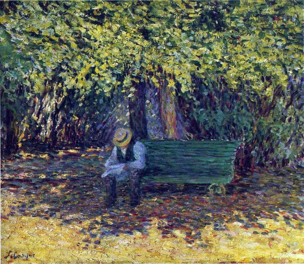 Henri Lebasque Reading in the Garden, 20"x25" Wall Decal