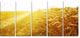 Bright Sunset over Wheat Field, Landscape Canvas Art Print, 60"x28", 5 Panels