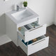 Vanity Alfred 31 With Integrated Solid Surface counter top, Matt White, Brushed