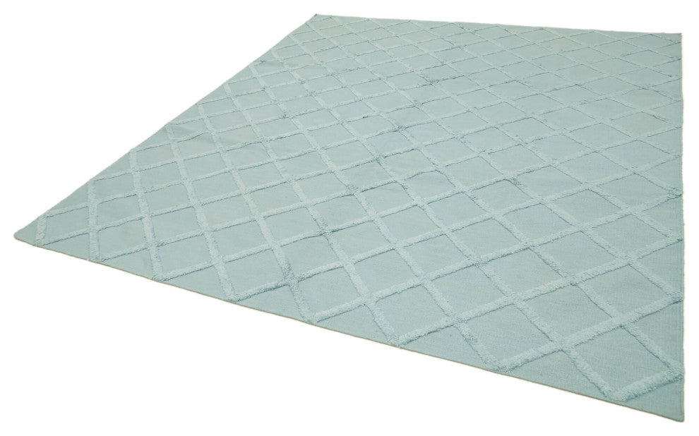 Rug N Carpet - Handwoven Modern Design 8' 7'' x 10' 0'' Wool Flatweave Kilim Rug