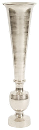 Howard Elliott Oversized Flared Silver Aluminum Vase, Large