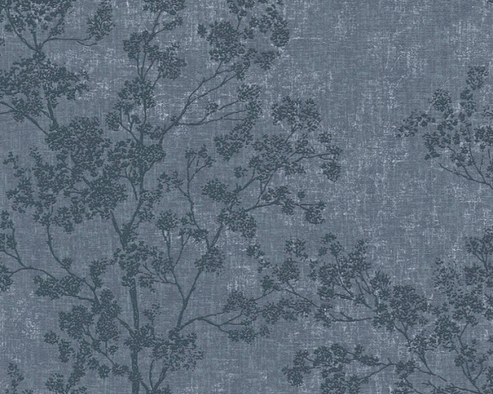 Sample, Floral Textured Wallpaper Featuring Branches And Leaves, 373974