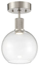 Access Port Nine 1-Light Burgundy LED Semi-Flush Brushed Steel