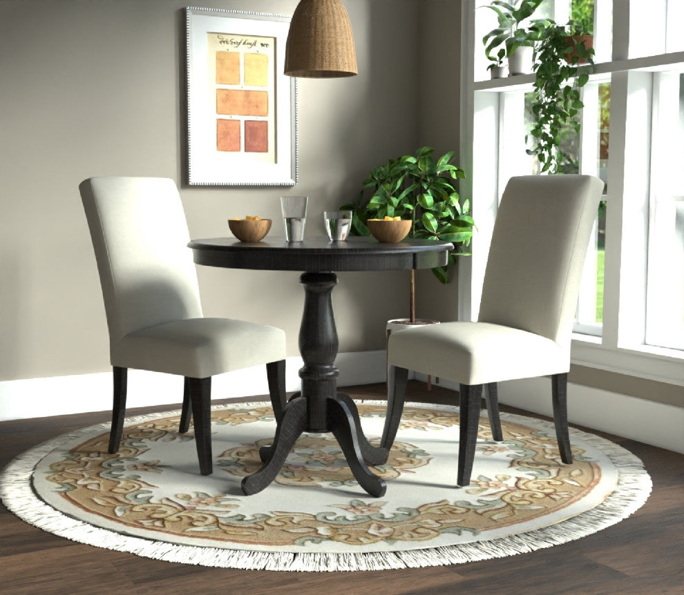 Bella Round Pedestal Bar Table, Blue/Espresso