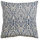 Blue Natural Distressed Damask Throw Pillow