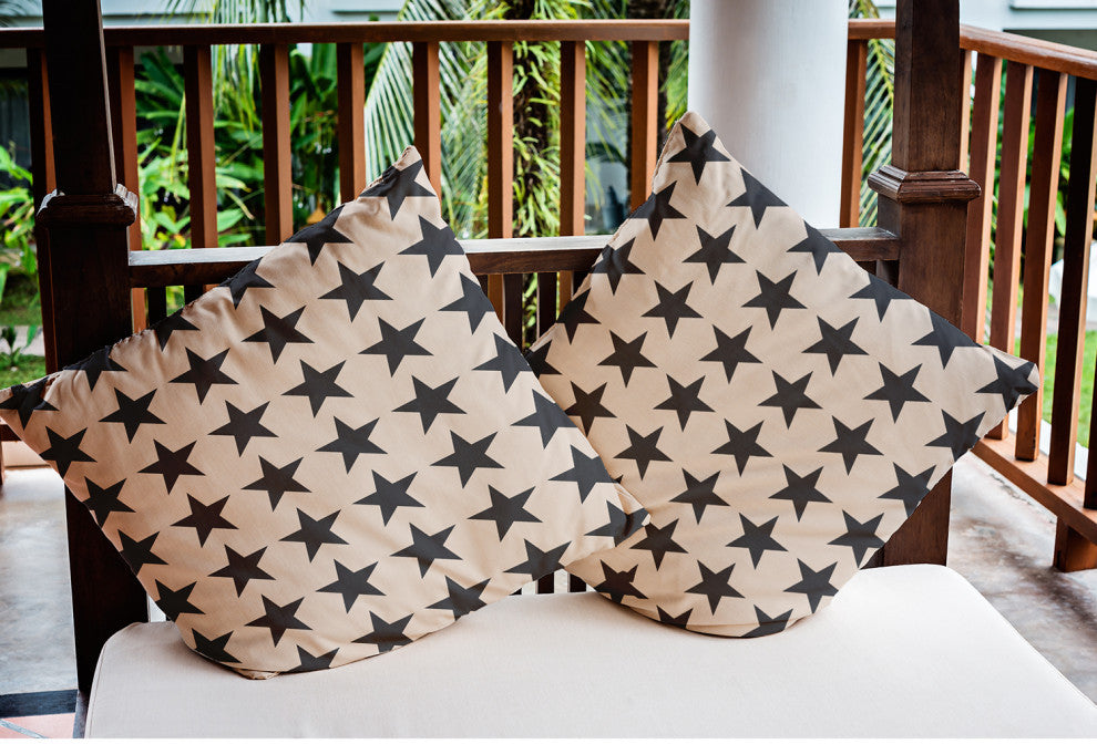 Stars Polyester Indoor/Outdoor Pillow, Blue, 20"x20"