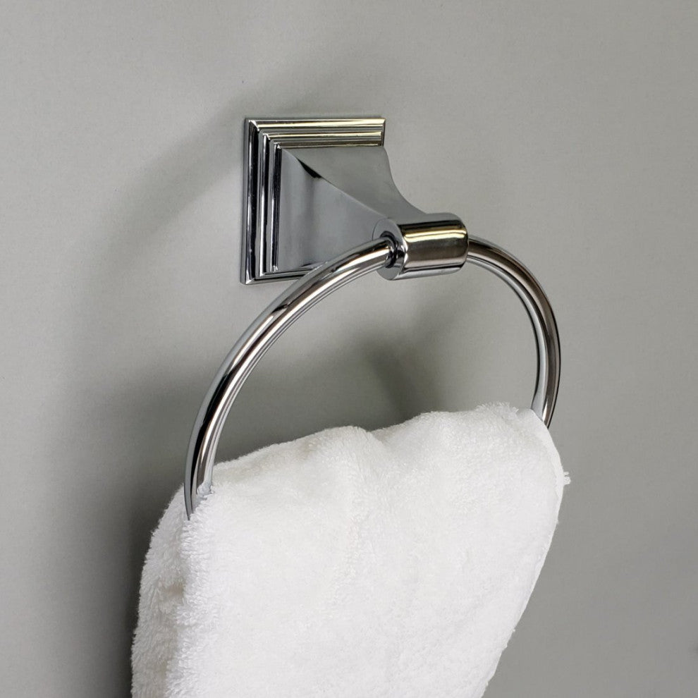 Arista Leonard Collection Towel Ring, Chrome