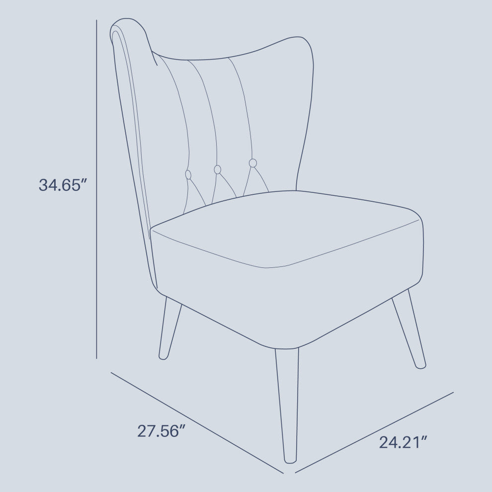 Modern Velvet Accent Chair Wingback Seating with Tufted Button Details, Green
