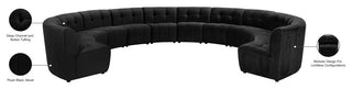 Limitless Velvet Upholstered 12-Piece Modular Sectional, Black