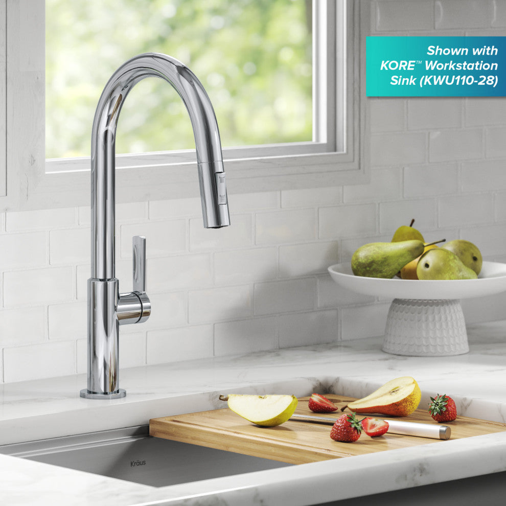 Oletto Pull-Down 1-Hole Kitchen Faucet, Chrome, Model Kpf-2820ch