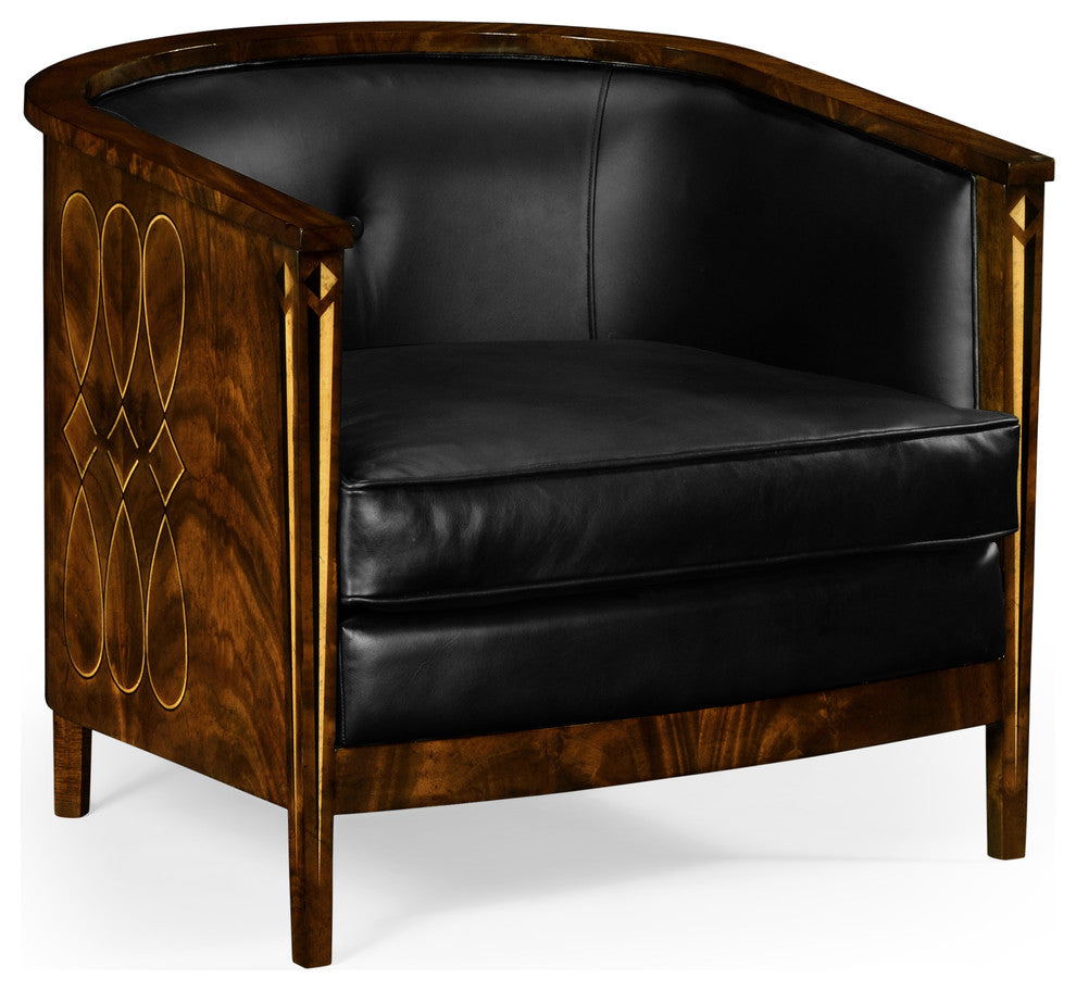 Knightbridge Tub Chair With Black Leather