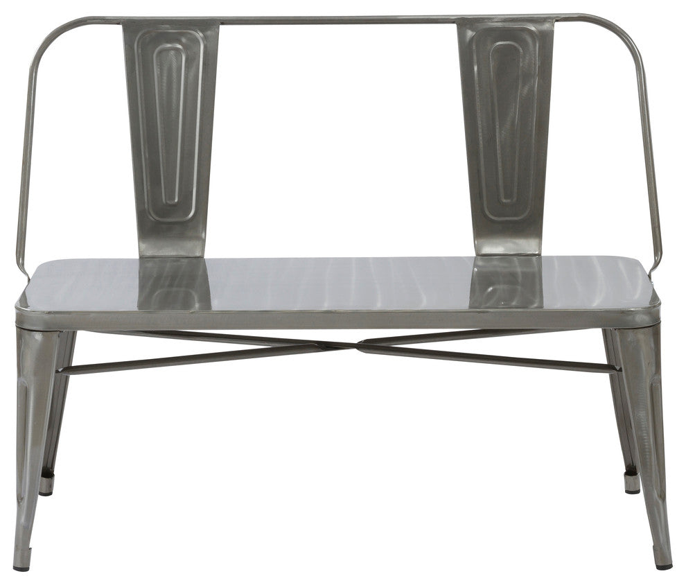 Rooney Metal Dining Bench, Gunmetal